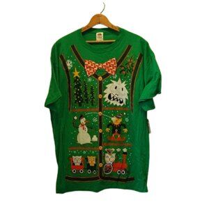Fruit of the Loom Size XL 46/48 Christmas Novelty Short Sleeve T Shirt New